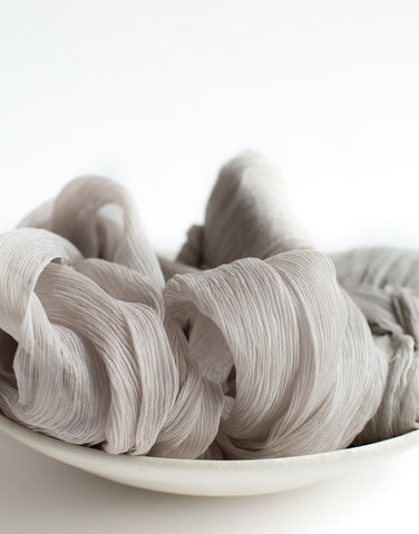 Gris Clair Crinkle Silk Ribbon